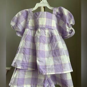 GAP Purple and White Checkered Set